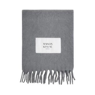 Maison Kitsun&eacute; Bufanda de Mezcla de Lana - Accessories - Mujer - Gris - ONE SIZE