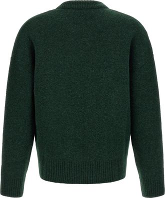 Ami Mens Bicolor Alpaca Leather Cardigan Clothing