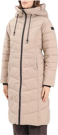 Only Only, Jassen, Dames, Beige, L, Leer, Piumino Lungo Jas