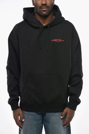 Junya Watanabe MAN Felpa Hoodie in Cotone con Tasca a Toppa Junya Watanabe