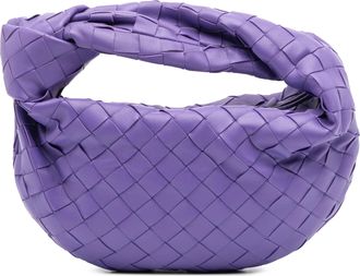 Bottega Veneta Pre-owned Womens Mini Jodie Woven Shoulder Bag - Purple Leather - One Size