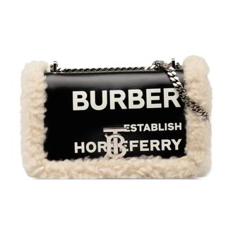 Burberry Pre-owned Cross Body Bags, female, Black, Size: ONE SIZE Pre-owned Fluffy Trim Crossbody Bag