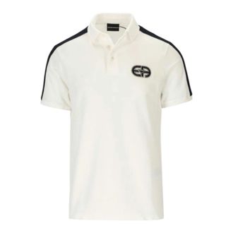 Emporio Armani Katoenen poloshirt met korte mouwen en logopatch - Heren - Polos - Wit - 3XL - Katoen - Tops