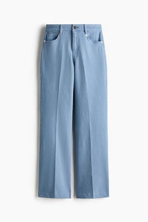 H&M Bootcut Twill Trousers in Light Blue at Nordstrom, Size 10