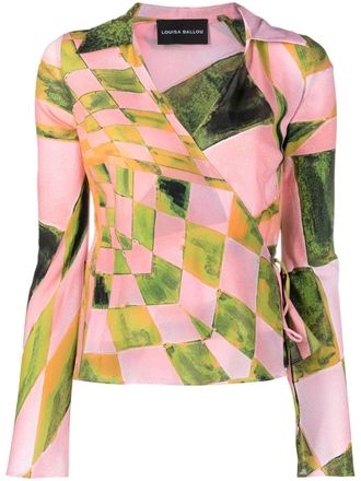 Louisa Ballou Blusa con stampa grafica - Rosa
