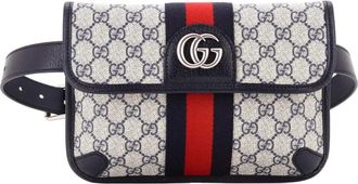 Gucci Ophidia Flap GG Coated Canvas with Leather belt bag - Blu