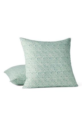 Coyuchi Coral Bell Print Throw Pillow Cover in Sea Green at Nordstrom