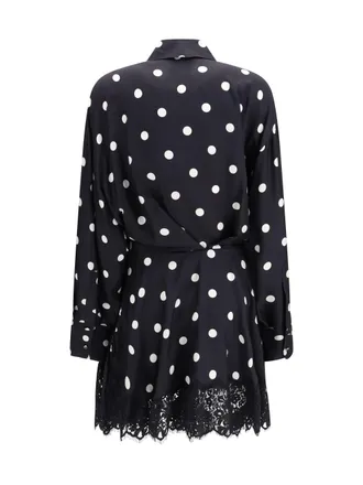 Sportmax Polka Dot Lace Dress - Black