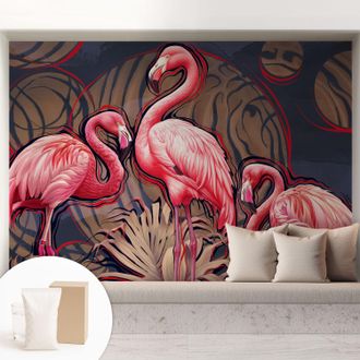 Tulup Carta Da Parati - Murale Alla Moda Decorazione - Camera Da Letto - Con Colla Gratuita Fenicotteri Rosa 208x146 Cm