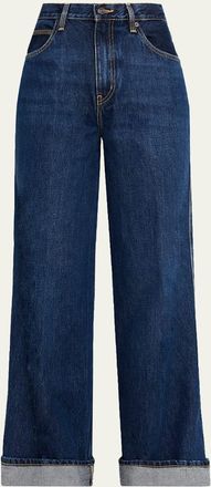 Frame Denim The Cuffed Wide Jeans