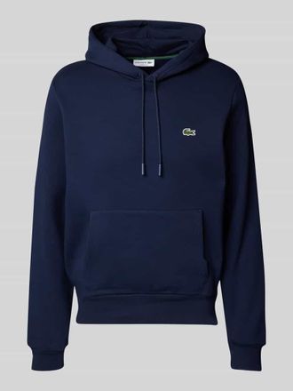 Lacoste Hoodie mit Logo-Stitching in Marine, Gr&ouml;&szlig;e M