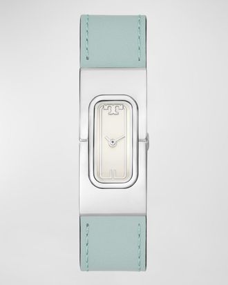 Tory Burch T Watch with Reversible Croc Embossed Leather and Stainless Steel