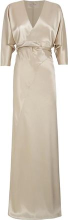 Cortana Amara- jurk champagne- - Dames - Avondkleed - Beige - M - Leer - Kleedjes