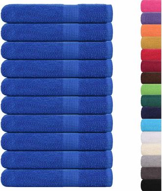 vidaXL Toallas 10 uds 100% algodón azul 100x200 cm 600 gsm Vidaxl