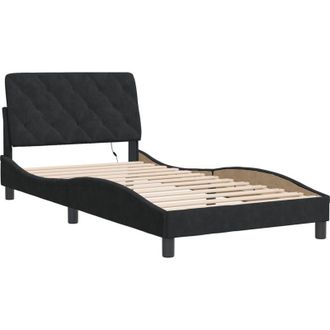 vidaXL Estructura De Cama Con Luces Led Terciopelo Negro 100x200 Cm Vidaxl