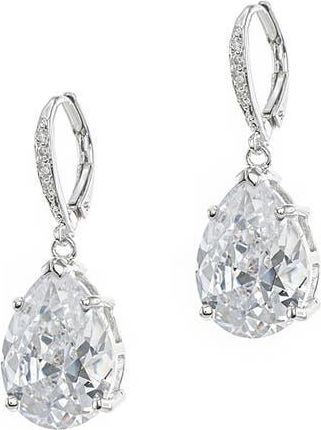 Kenneth Jay Lane Cubic Zirconia Pear Drop Earrings in Clear/silver at Nordstrom Rack