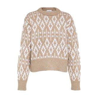 Brunello Cucinelli Jacquard Cashmere Jumper - female - Brunello Cucinelli - Cashmere Knitwear - Multicolor - S - Knitwear