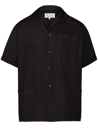 Maison Margiela short-sleeve tweed shirt - Black