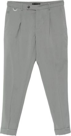 low brand Gekreukte wollen cropped broek - Heren - Vrijetijds broeken - Grijs - W32 - Wol - Broeken