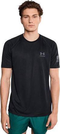 Under Armour Freedom Tech Short Sleeve T-Shirt Mens Workout Black/Castlerock : 2XL, Polyester