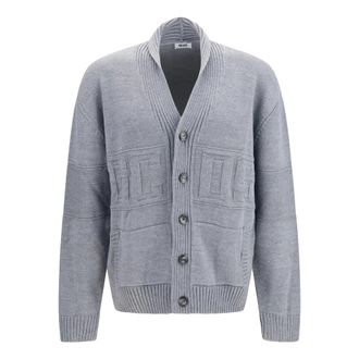 GCDS Gcds - Geknoopt vest met logo - Dames - Truien - Grijs - Maat: S Zijde