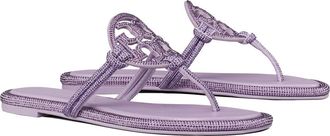 Tory Burch Miller Knotted Pav&eacute; Thong Sandal in Dark Lilac at Nordstrom, Size 10.5