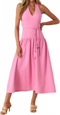 Minkpink Melody Drop Waist Midi Dress In Pink