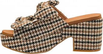 Corkys Footwear Womens Put A Bow On It Sandal In Black Tan Houndstooth