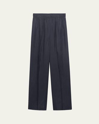 Prada Silk Straight-Leg Pull-On Pants