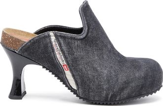 Diesel D-Woodstock-Denim mules - Moccasins and Mules - Woman - Black