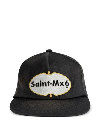 Saint Mxxxxxx logo-embroidered cap - Black