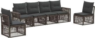 vidaXL Conjunto De Sof&aacute;s De Jard&iacute;n 6 Uds. Gris Y Gris Oscuro Vidaxl