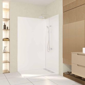 Aurlane Set 2 Pannelli da Parete Alluminio bianco 100+120x210cm + Profili Cromati