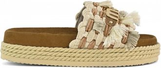 Mou Beige Sandalen voor Stijlvol Comfort - Dames - Sandalen - Beige - 40 EU - Schoenen