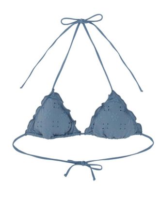 MC2 Saint Barth Blue Embroidered Bikini Top Swimwear