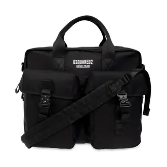 Dsquared2 Tassen, Heren, Zwart, ONE Size, Nylon, Ceresio 9 Logo Werkmap Laptoptas