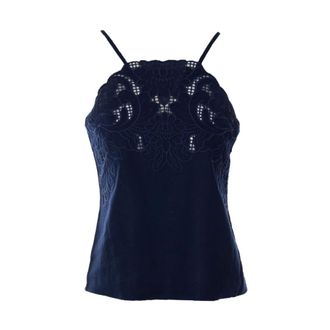 Twinset Halter Neck Top - female - Twinset - Sleeveless Tops - Blue - L - Tops