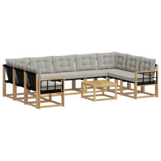 vidaXL Conjunto De Sof&aacute;s De Exterior 10 Pcs Blanco Y Gris Claro Vidaxl