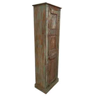 Wanderlust Deco Armario de madera acabado artesanal marr&oacute;n 57x36x193h cm