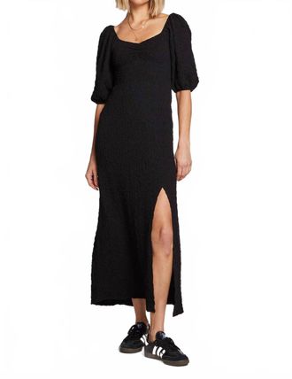Saltwater Luxe Fullmer Crinkle Midi Dress In Black