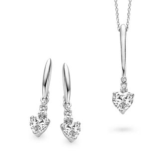 Orphelia WoMens 925 Sterling Silver Set: Chain-Pendant + Earrings - SET-5136 - One Size