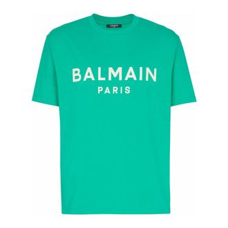 Balmain T-Shirts, male, Green, Size: 3XL T-shirt with Paris print