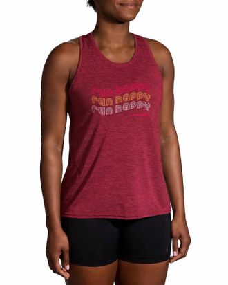 Brooks Distance Tank 2.0 Top In Heather Razzmat