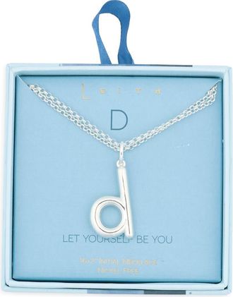 Leith Lowercase Initial Bubble Pendant Necklace in D- Silver at Nordstrom Rack