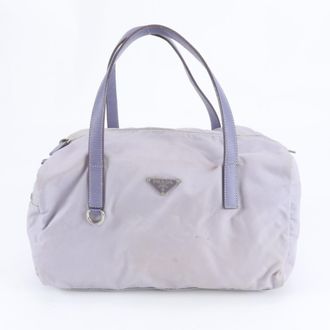 Prada Nylon Leather Handbag Tote Bag (Pre-Owned)