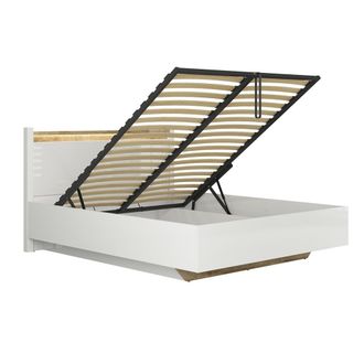 Petits Meubles Cama canap&eacute; 140x200 con somier y LED estratificado Blanco