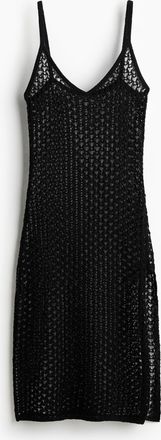 H&M Strandkleid in Ajourstrick - Schwarz