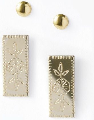 Matr Boomie Haveli Etched Earring Set, Set of 2 in Gold at Nordstrom