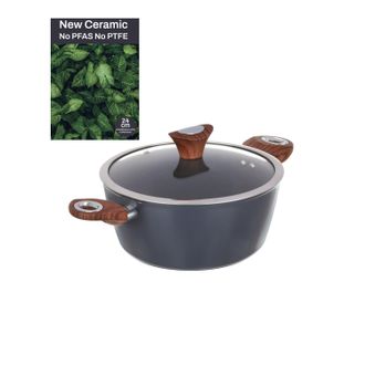 KASANOVA Casseruola 24 cm con coperchio ottanio New Ceramic