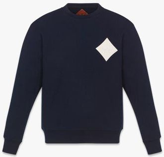 MCM Logo Patch Boucl&eacute; Sweatshirt in Dark Navy at Nordstrom, Size Medium
